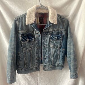 Gap/Pendleton Denim Jacket Sherpa Plaid Jean Kids Size M